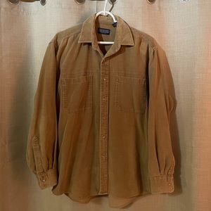 Lands End Corduroy Button Up Shirt M